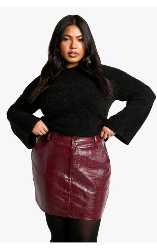 Плюс міні-спідниця Croc Pu Micro