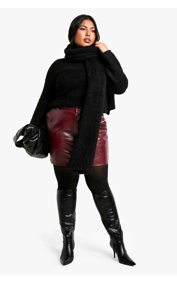 Плюс міні-спідниця Croc Pu Micro