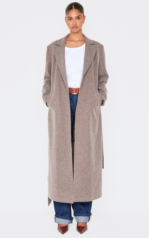 Довге пальто із зав’язкою «ялинка». Довге пальто із зав’язкою «ялинка».