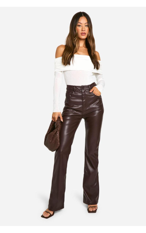 Високі брюки зі штучної шкіри