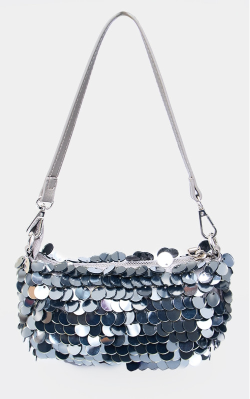 Сумочка Gun Metal Satin Metallic Sequin