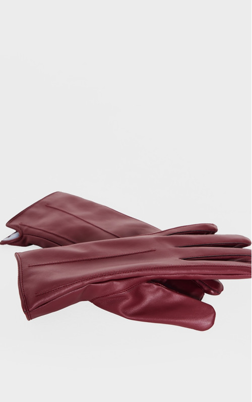 Бордові поліуретанові рукавички