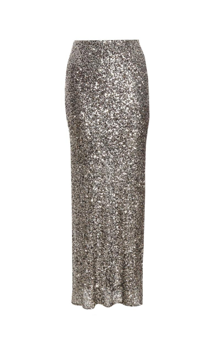 Чорна спідниця середньої блискітки