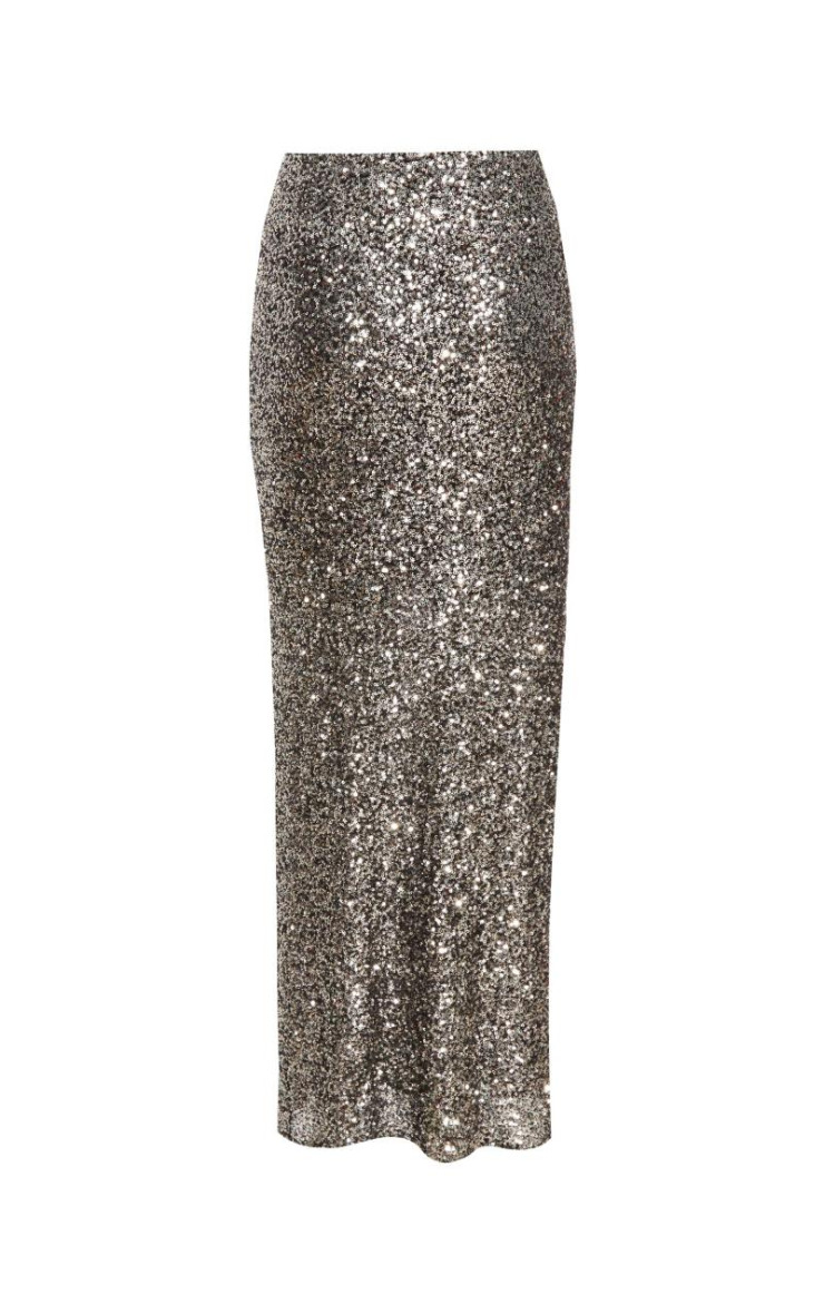 Чорна спідниця середньої блискітки