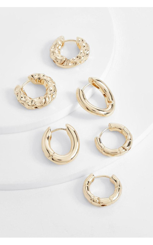 Золоті міні-сережки-кільця Multipack