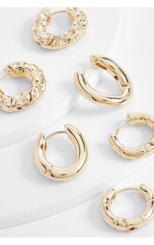 Золоті міні-сережки-кільця Multipack