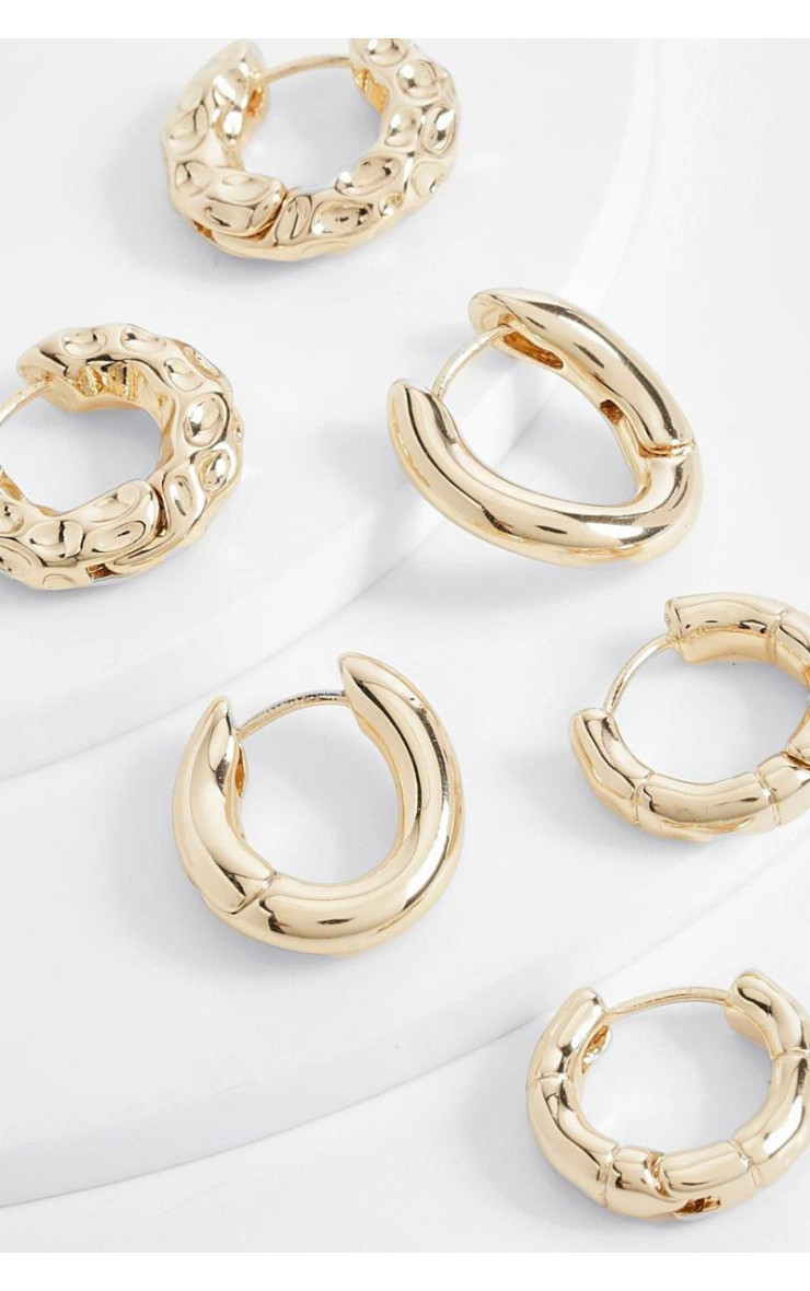 Золоті міні-сережки-кільця Multipack