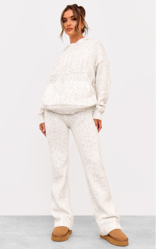 Трикотажні широкі брюки Cream Space Dye