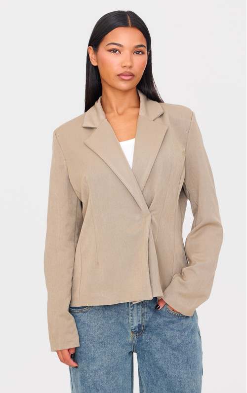 Темно-сірий приталений асиметричний піджак Jean Grazer Темно-сірий приталений асиметричний піджак Jean Grazer