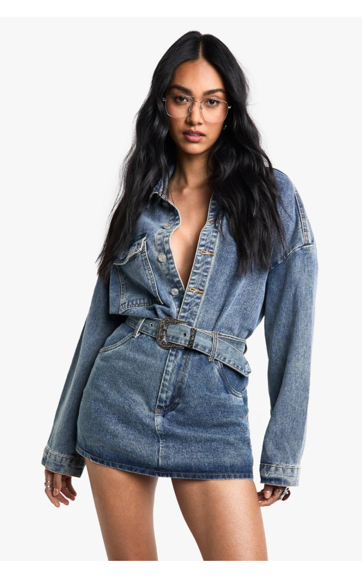 Детімна міні -спідниця деталей від пряжки