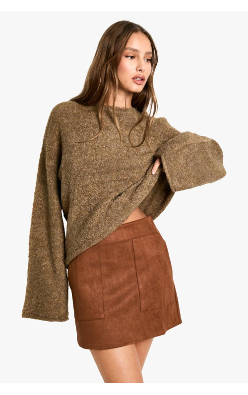 Замшева міні-спідниця
