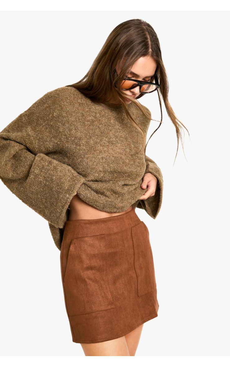 Замшева міні-спідниця