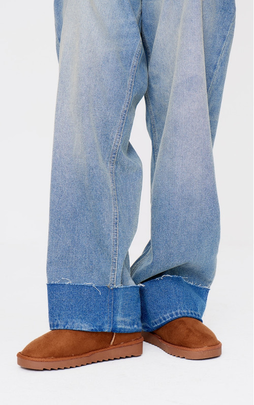 Чорно-коричневі ботильйони з круглим носком і штучною замшею на підошві