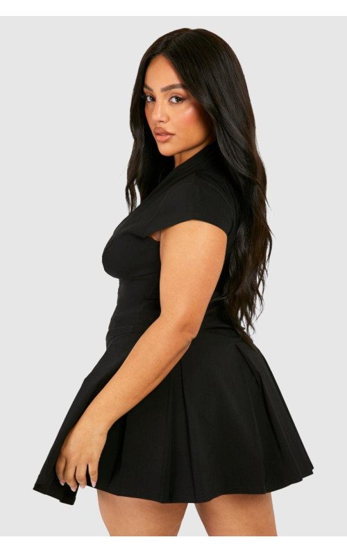 Плюс плісирована міні-спідниця