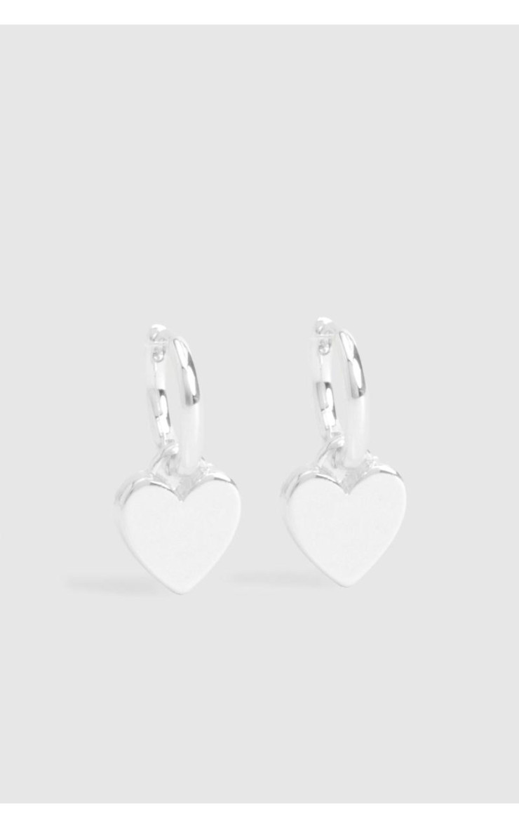 Срібні сережки-кільця у формі серця