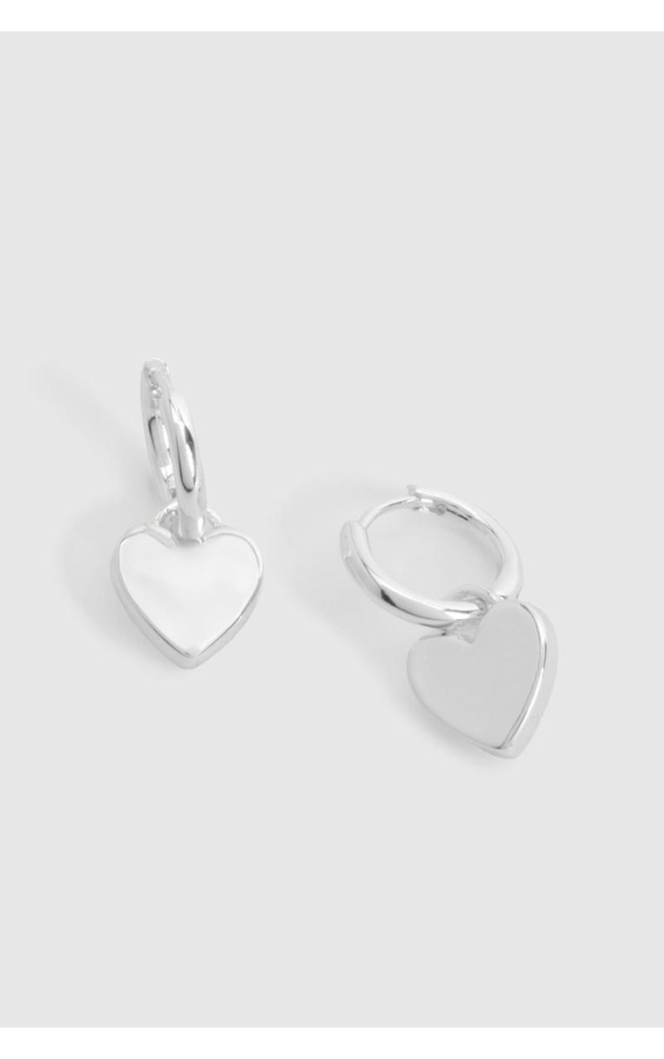 Срібні сережки-кільця у формі серця
