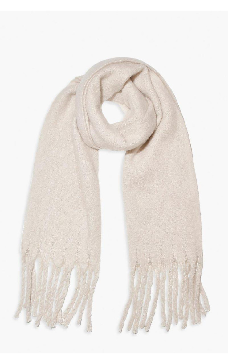 Масивний оверсайз шарф з бахромою