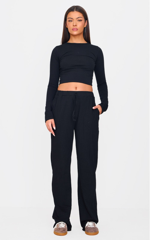 Бавовняні широкі широкі штани з джерсі Бавовняні широкі широкі штани з джерсі