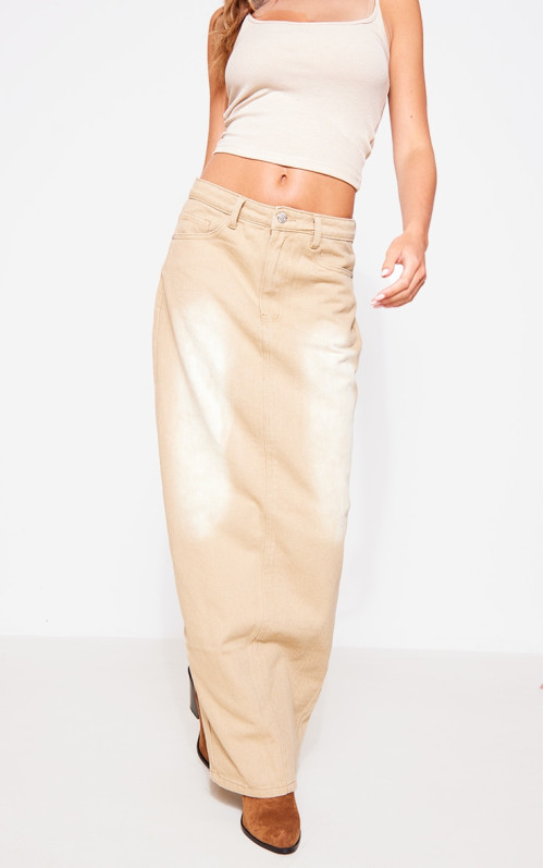 Джинсова максі-спідниця Washed Stone