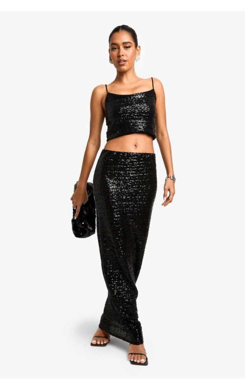 Спідниця максі з паєтками Co