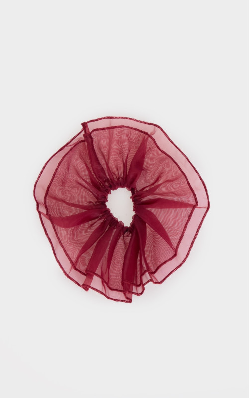 Велика гумка з бордової органзи