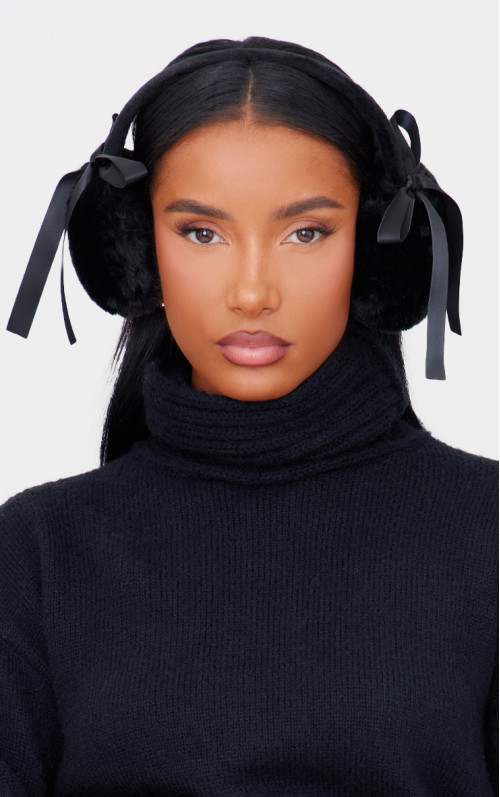 Чорні амбушюри зі штучного хутра Чорні амбушюри зі штучного хутра