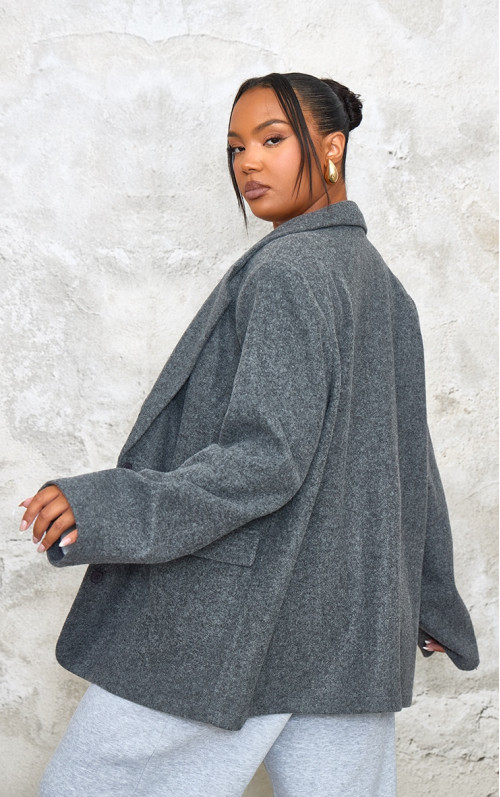 Додатково вугільний вовняний піджак із щіткою