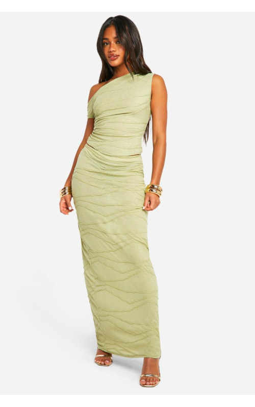 Текстурована максі-спідниця-колонка