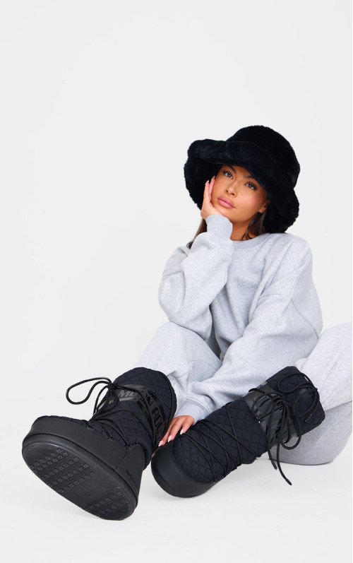 MOON BOOT Black Icon Quilt Boots