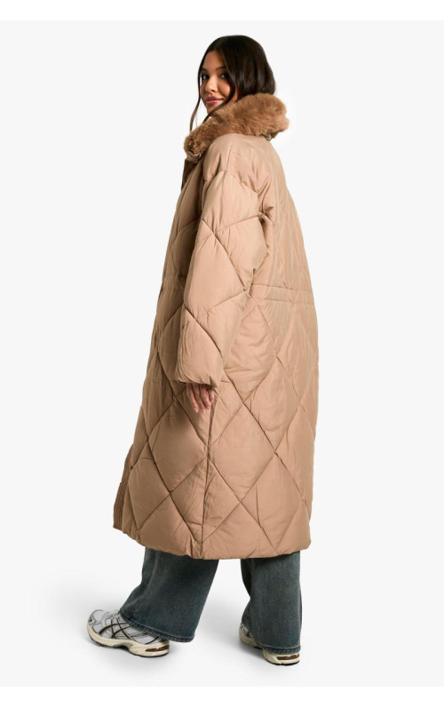 Стегана парка преміум-класу зі штучного хутра