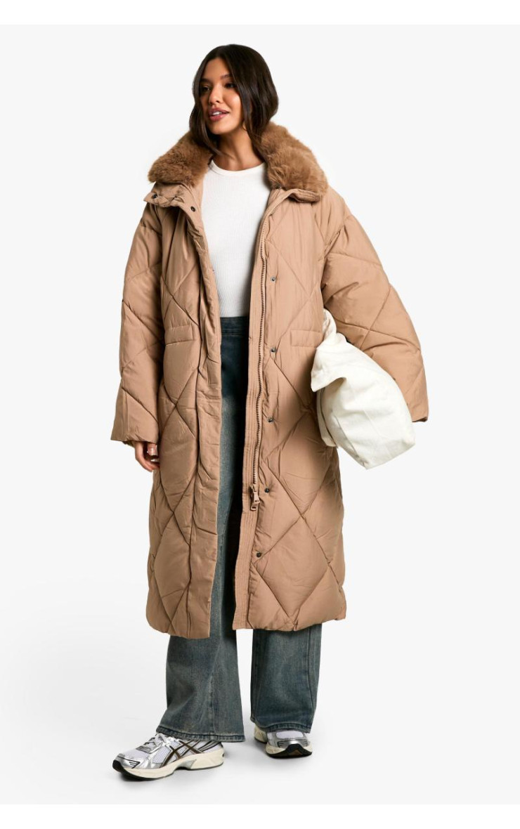 Стегана парка преміум-класу зі штучного хутра