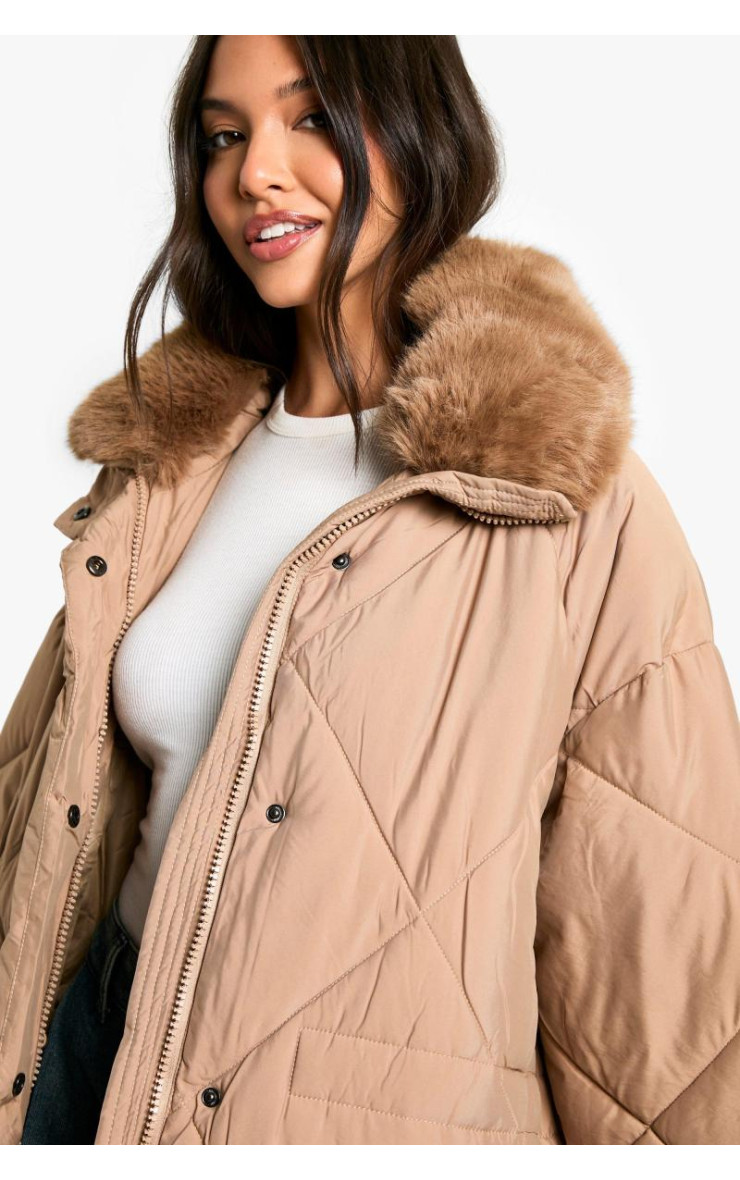 Стегана парка преміум-класу зі штучного хутра