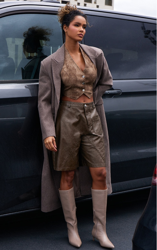 Грибоподібні PU черевики на високих підборах і низькій шпильці