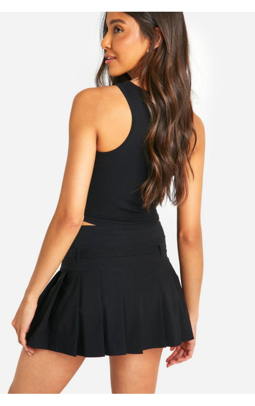 Плісирована міні-спідниця з деталями пряжки