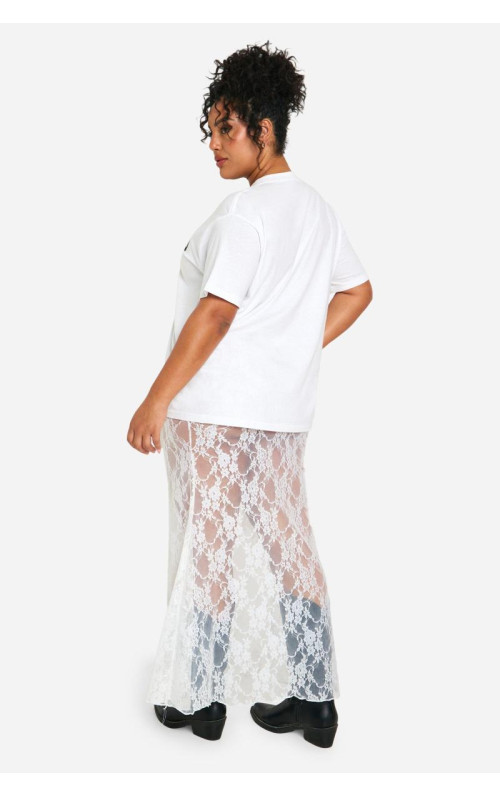 Плюс мереживна спідниця колонки максі