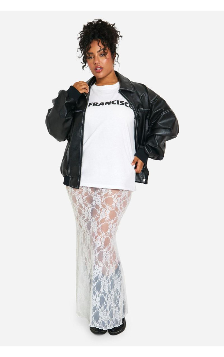 Плюс мереживна спідниця колонки максі