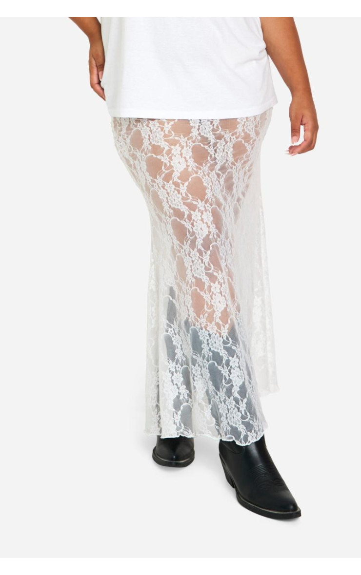Плюс мереживна спідниця колонки максі