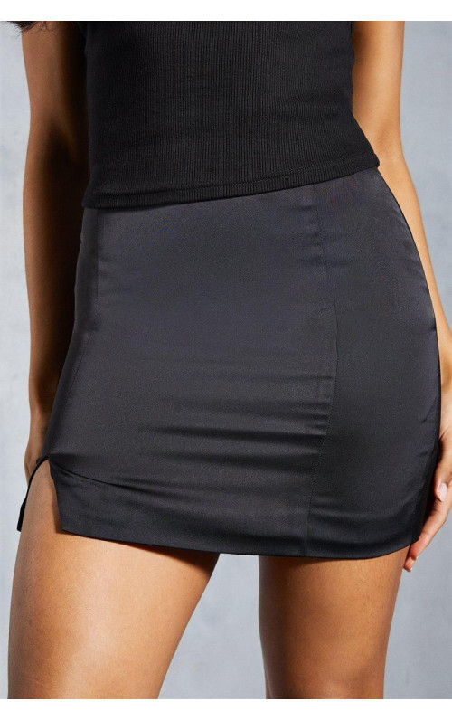 Міні -спідниця з атласною розщепленням BodyCon