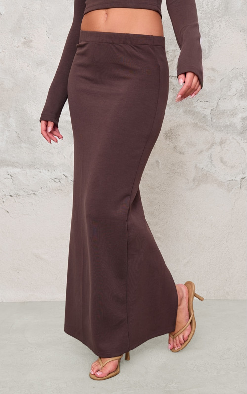 Спідниця максі з низькою посадкою Chocolate Premium Soft Touch