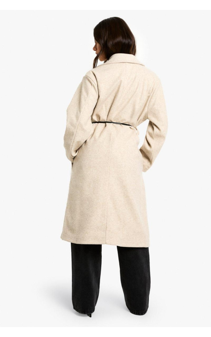 Пальто з маленькою штучною шкіряною ременем