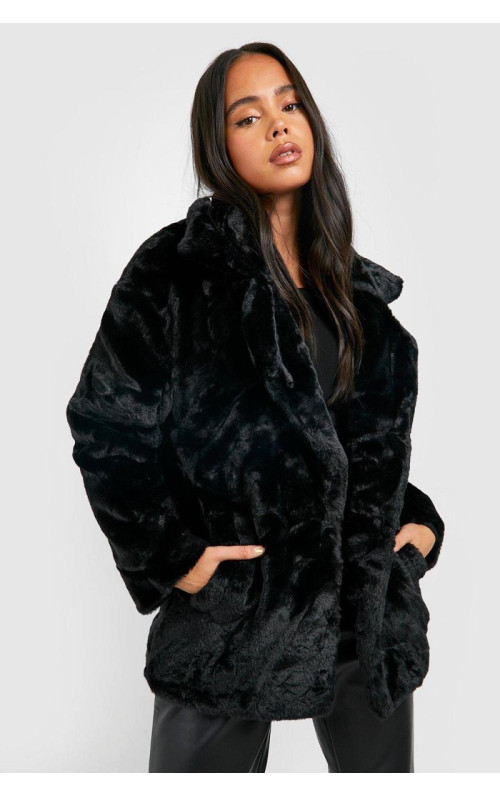 Розкішна шуба зі штучного хутра Petite Oversize Collar