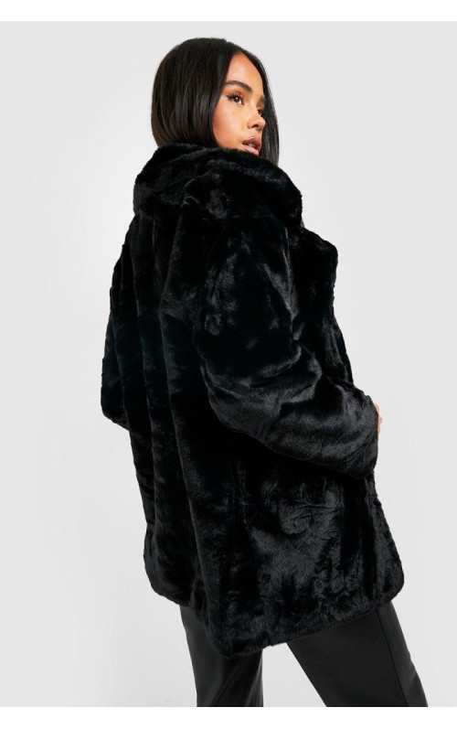 Розкішна шуба зі штучного хутра Petite Oversize Collar