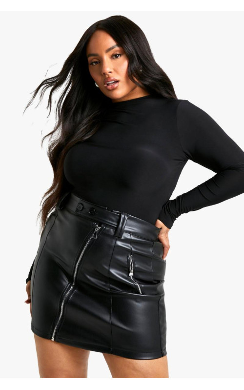 Плюс міні-спідниця Pu Biker