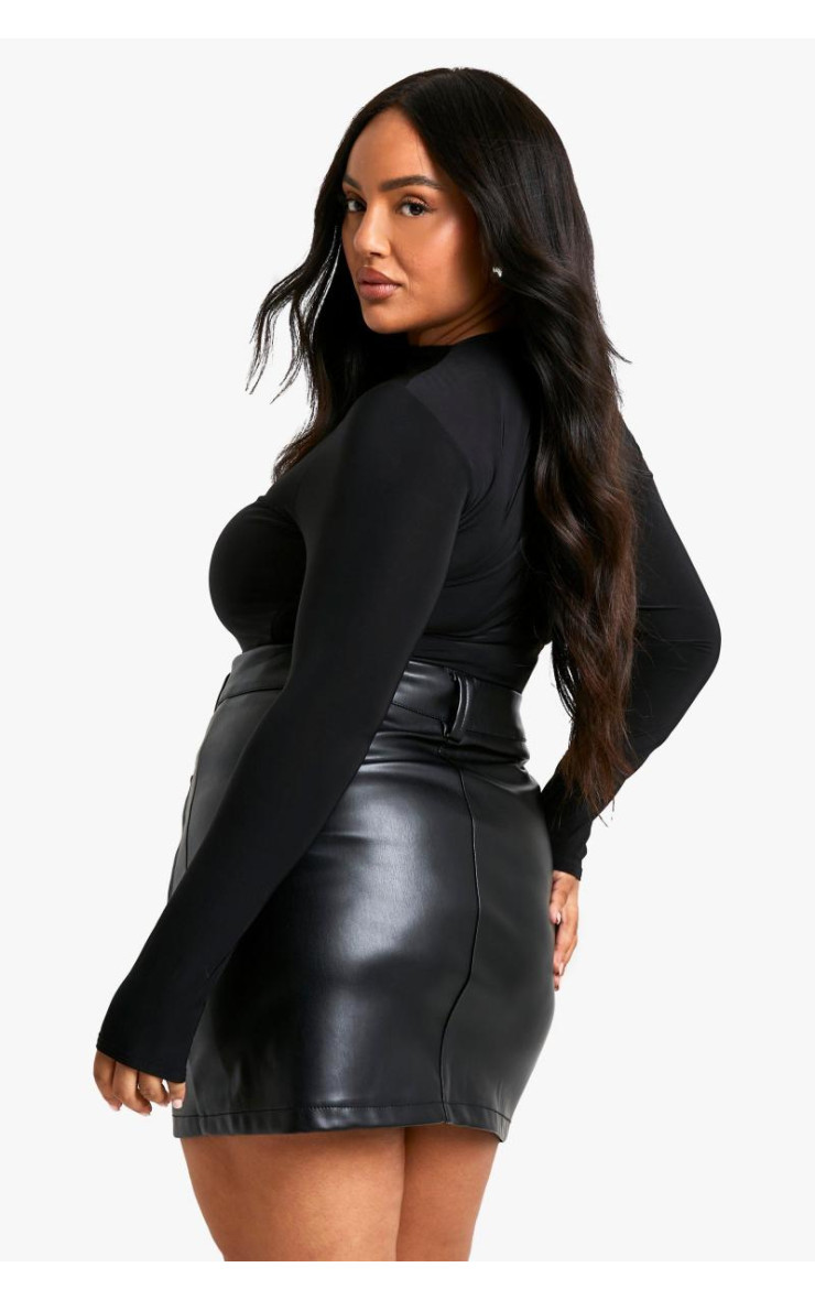 Плюс міні-спідниця Pu Biker