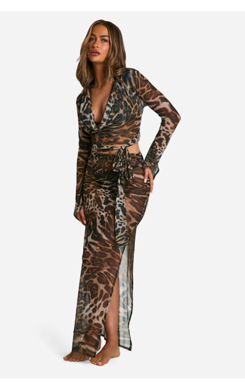 Леопард -Біч Максі спідниця