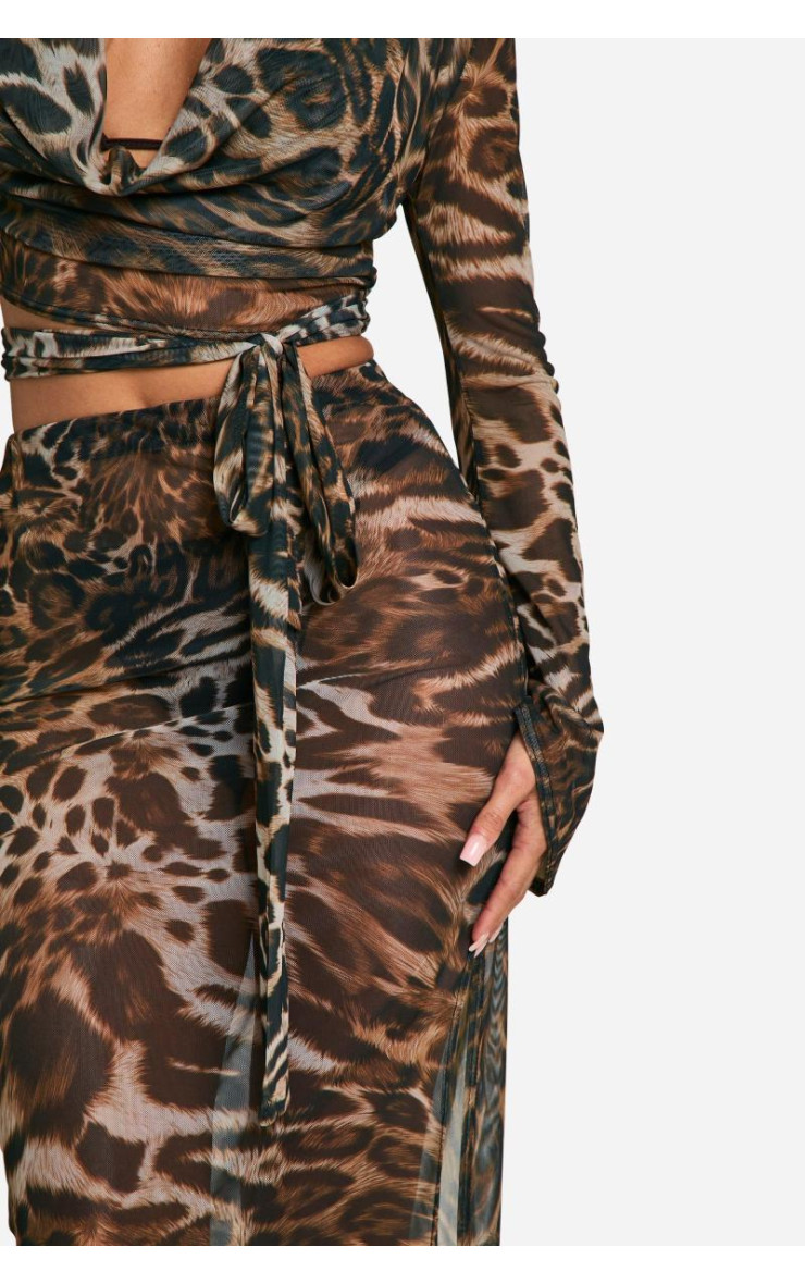 Леопард -Біч Максі спідниця