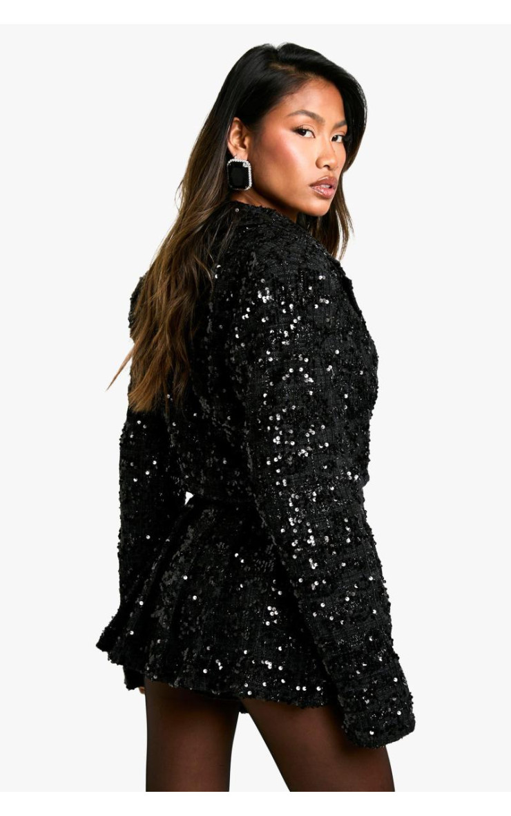 Плісирована міні-спідниця преміум-класу з паєтками з букле