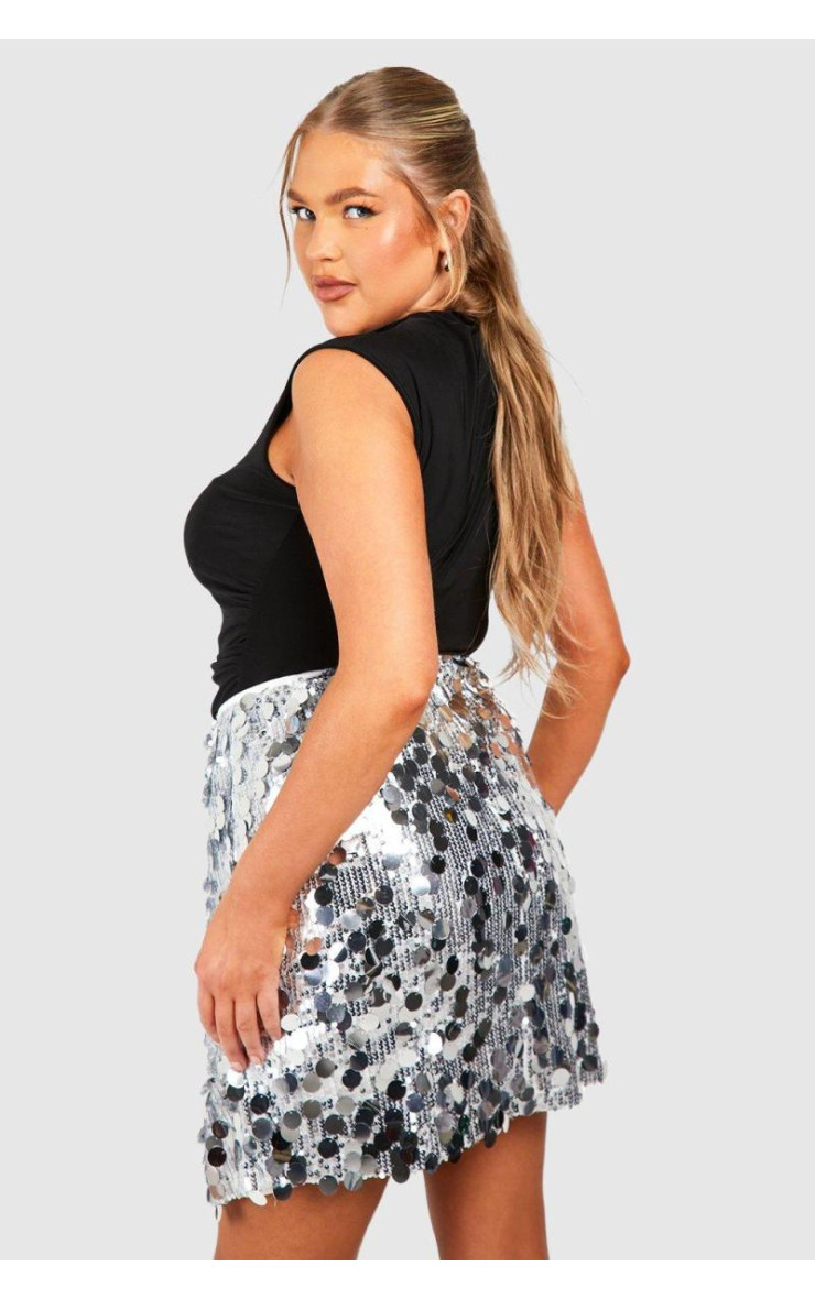 Плюс змішана міні-спідниця з паєтками