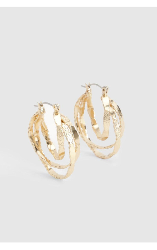 Текстуровані потрійні сережки-кільця