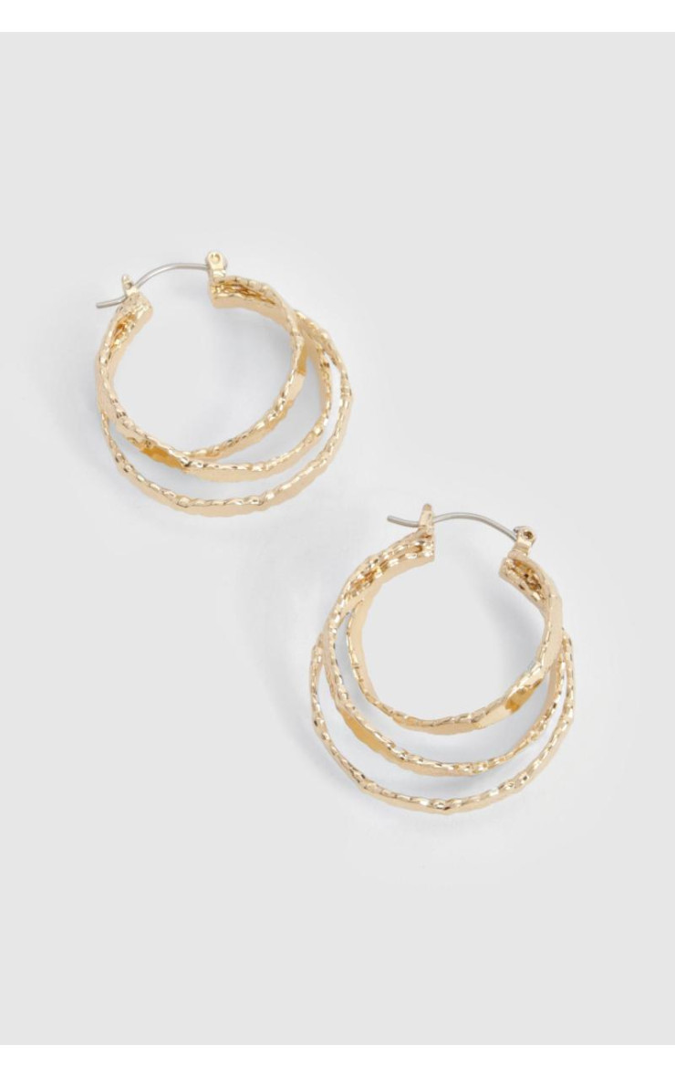 Текстуровані потрійні сережки-кільця